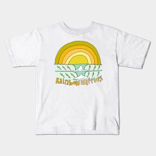 rainbow warriors // retro surf art by surfy birdy Kids T-Shirt